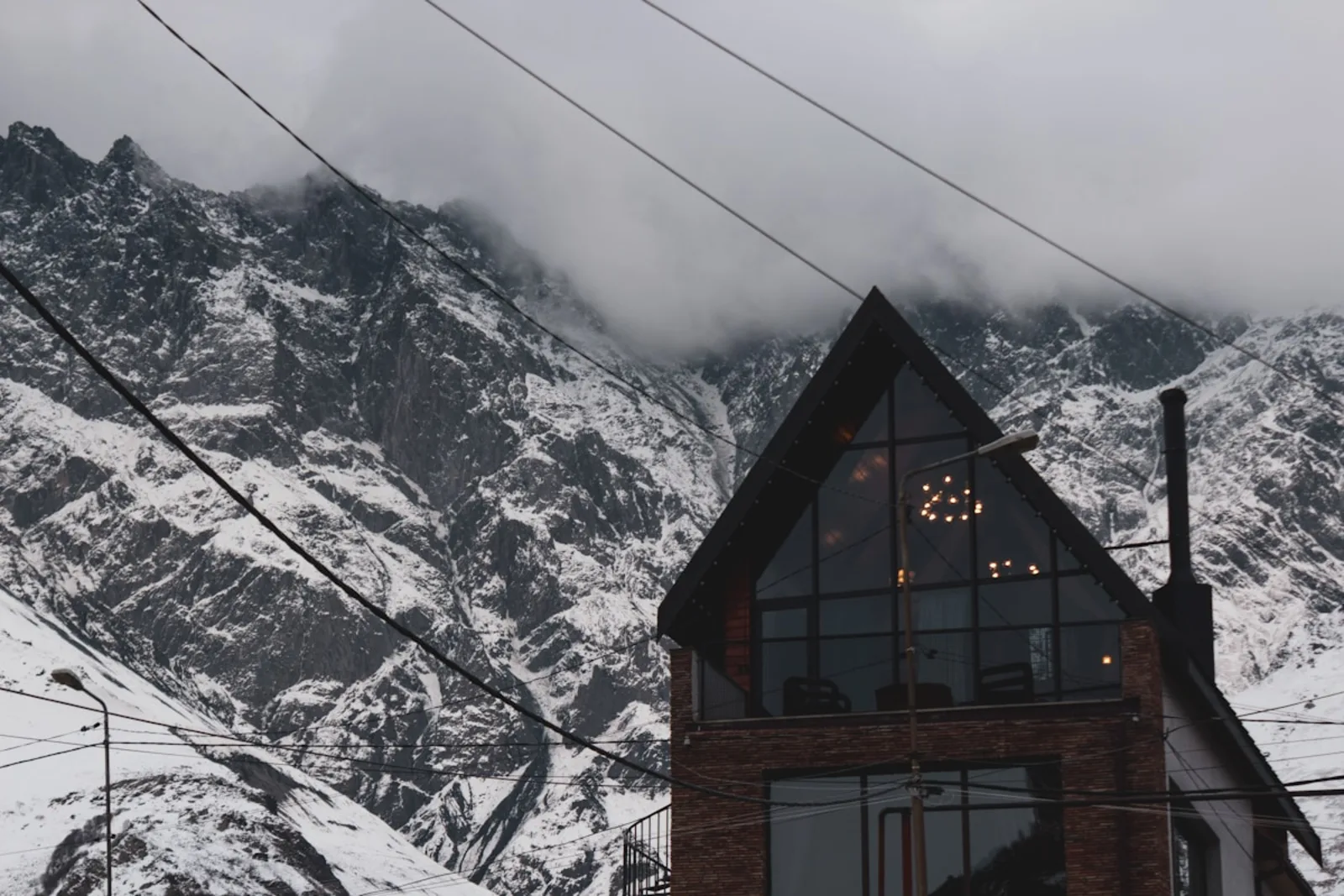 Repainted home with the mountains behind it